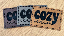 Load image into Gallery viewer, Cozy Season - leatherette Patch 2.25" x 3.25" Printed area