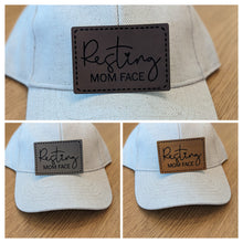 Load image into Gallery viewer, Resting Mom Face- leatherette Patch 2.25" x 3.25" Printed area