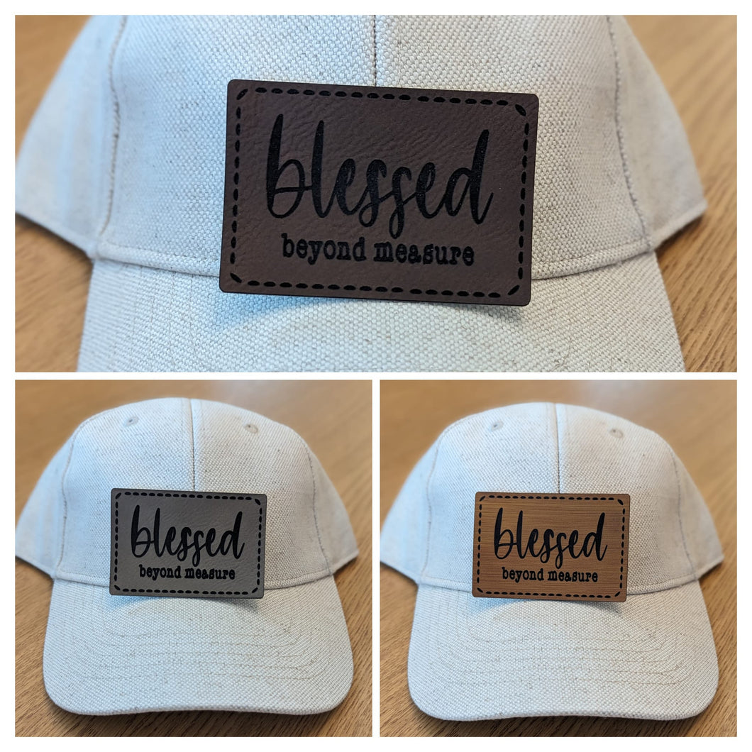 Blessed beyond measure - leatherette Patch 2.25