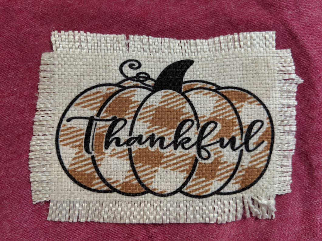 Thankful Pumpkin (tan/white) - Sublimated Patch 2