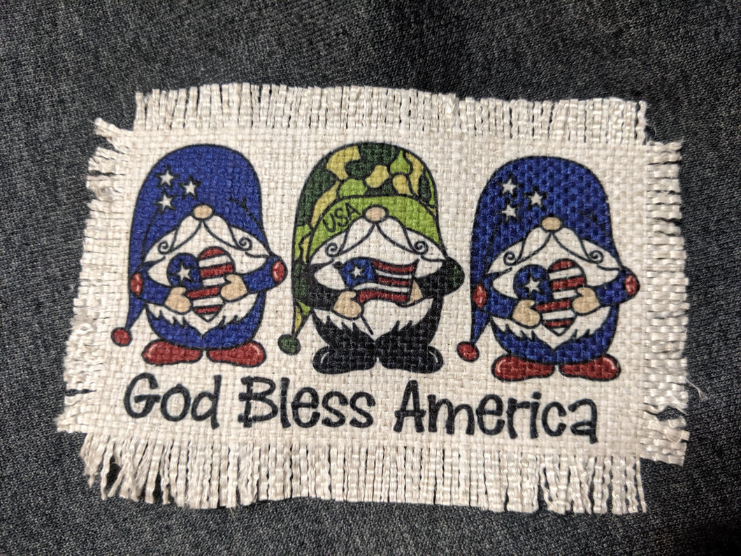 Gnomes God Bless America- Sublimated Patch 2