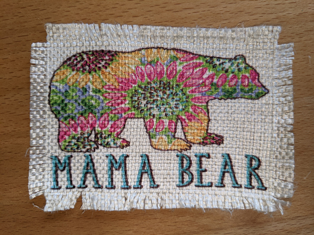 Mama Bear Flowered  - Sublimated Patch 2