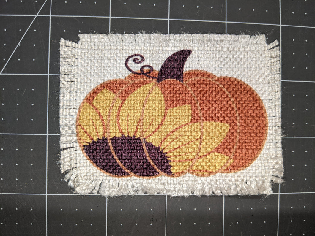 Pumpkin with Sunflower painted on it - Sublimated Patch 2