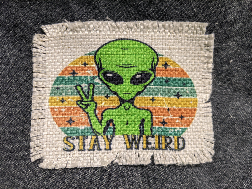 Stay WeIrd (alien) - Sublimated Patch 2