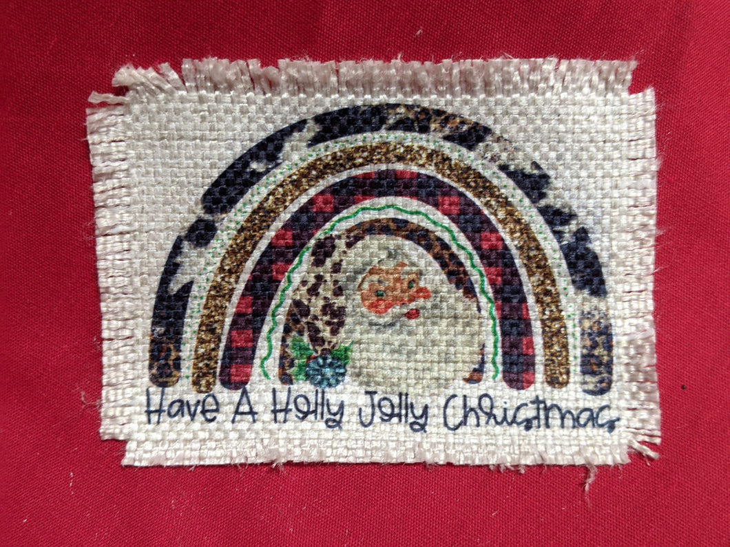 Have a Holly Jolly Christmas rainbow - Sublimated Patch 2