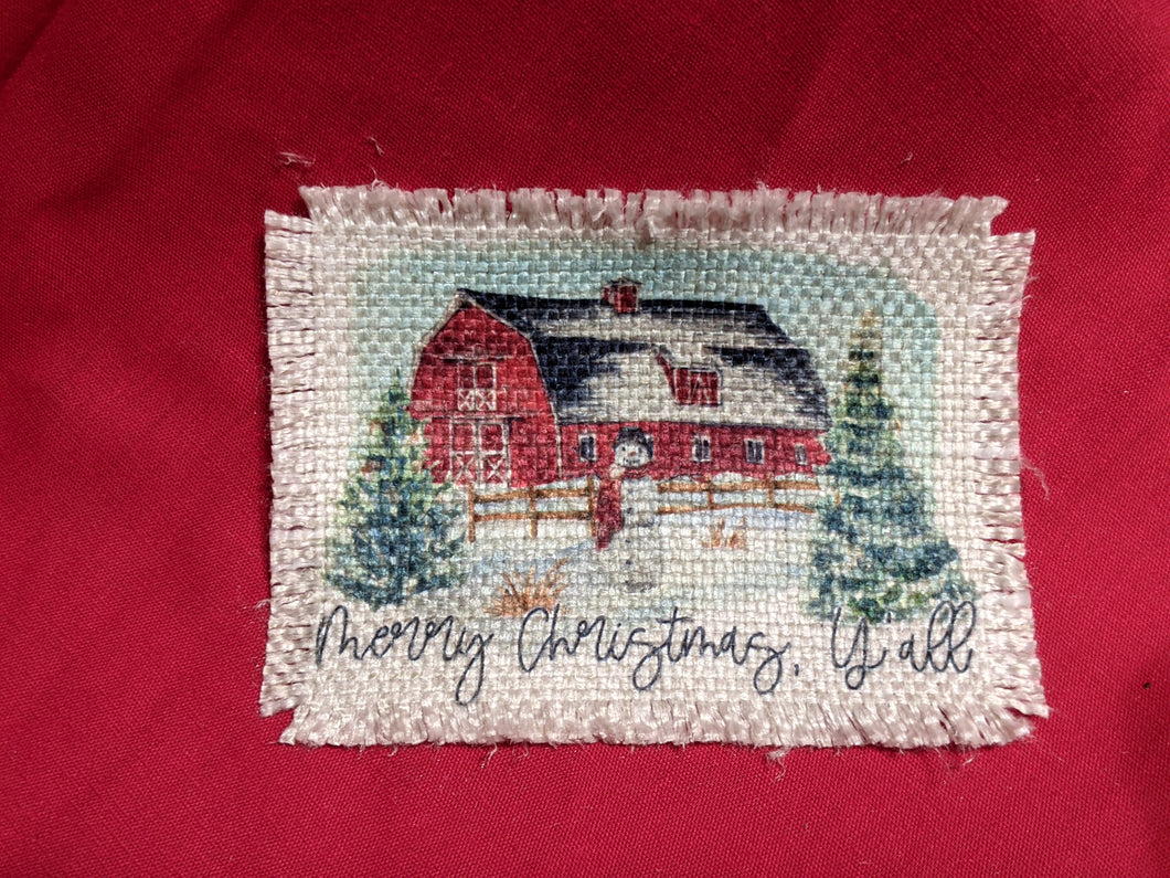 Merry Christmas Barn scene - Sublimated Patch 2