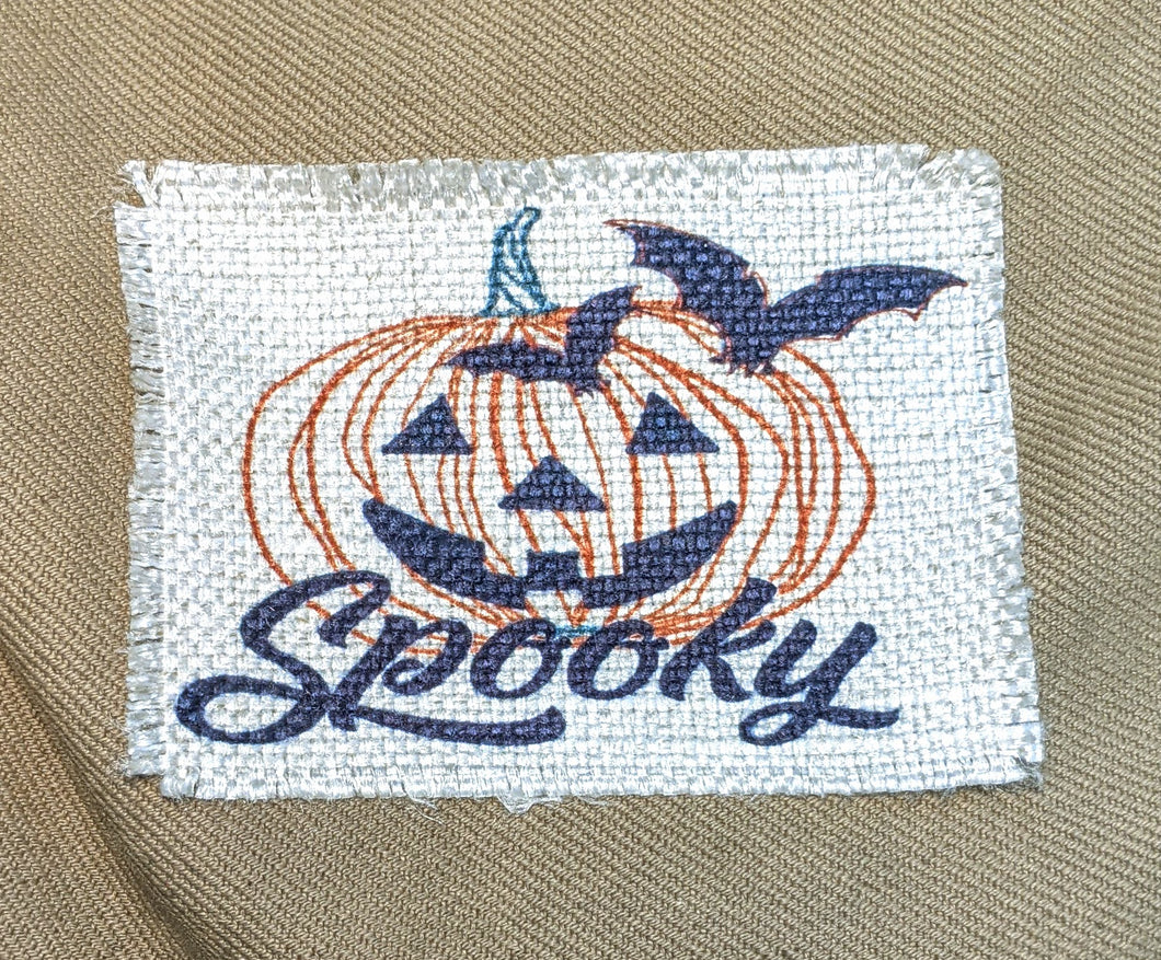 Spooky  (three pumpkins)- Sublimated Patch 2