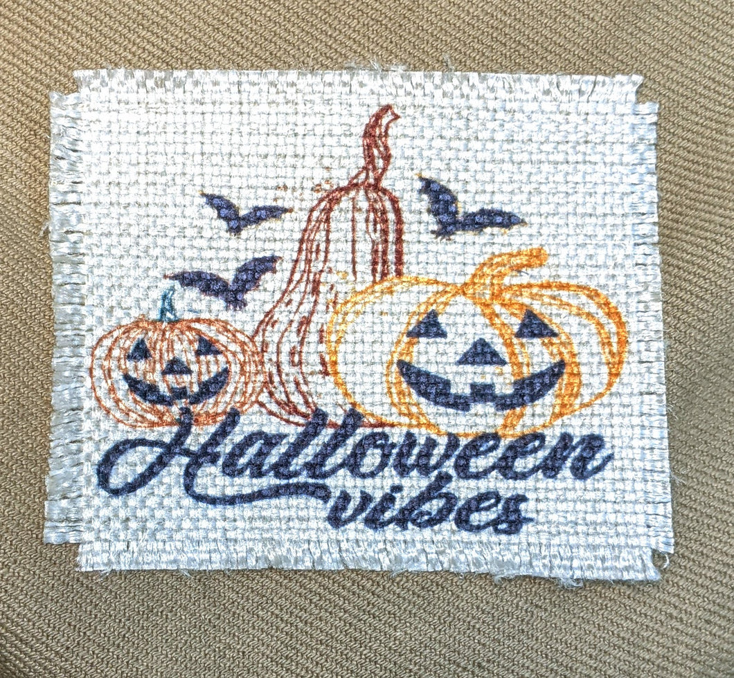 Halloween Vibes  (three pumpkins)- Sublimated Patch 2