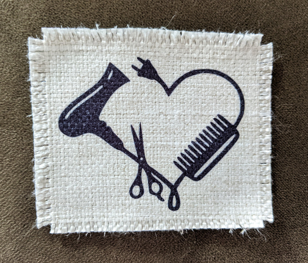 Hairstylist tools in heart shape- Sublimated Patch 2